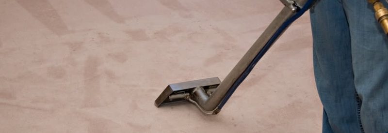 Carpet being deep cleaned with an extraction wand